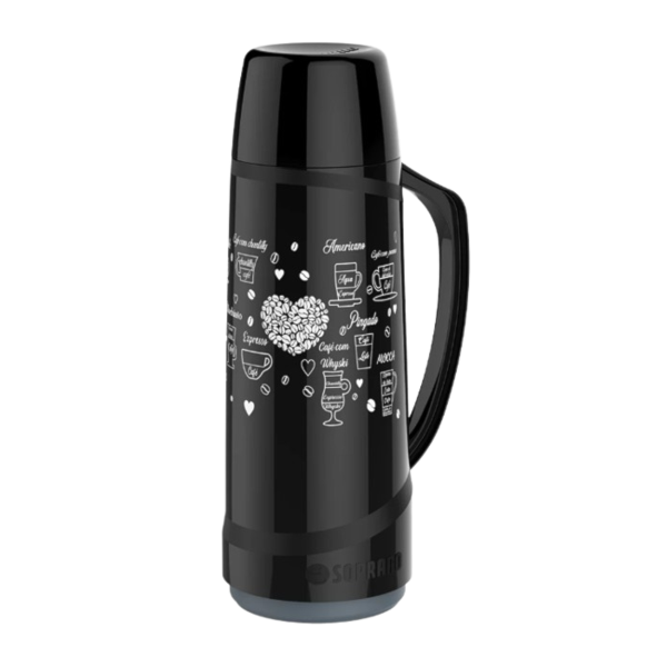 Garrafa Termica Soprano Cristal 1L Preta Decorada Cafe-4466889d-1722-4c24-9556-1976d15f3af4
