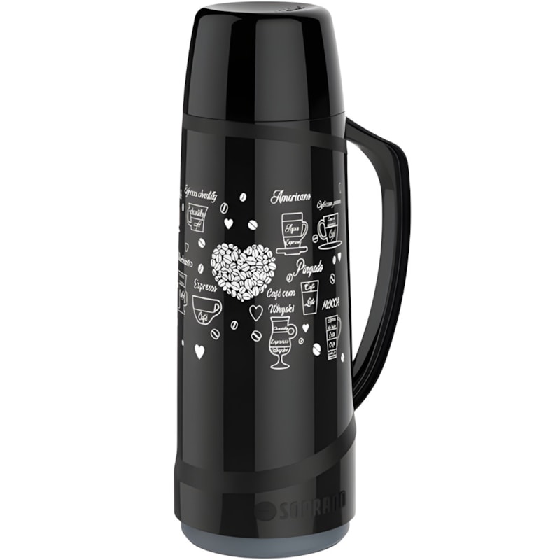 Garrafa Termica Soprano Cristal 1L Preta Decorada Cafe-f7adbe28-f23c-4480-8689-97aae1b1edc4