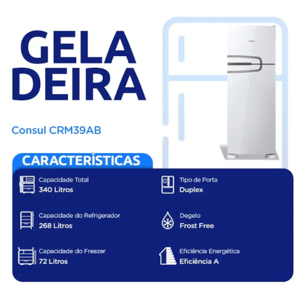 Geladeira Consul 340L Frost Free Duplex Prateleiras Altura Flex 127V Classe A Branco CRM39ABANA-daf55280-a901-444b-8072-d1e86858faf8