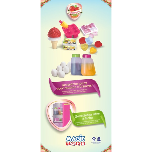 Geladeira Moraguita Magic Toys com Acessorios Rosa-160e2ed5-4c9a-4dc5-b3d3-38882f10c0bd