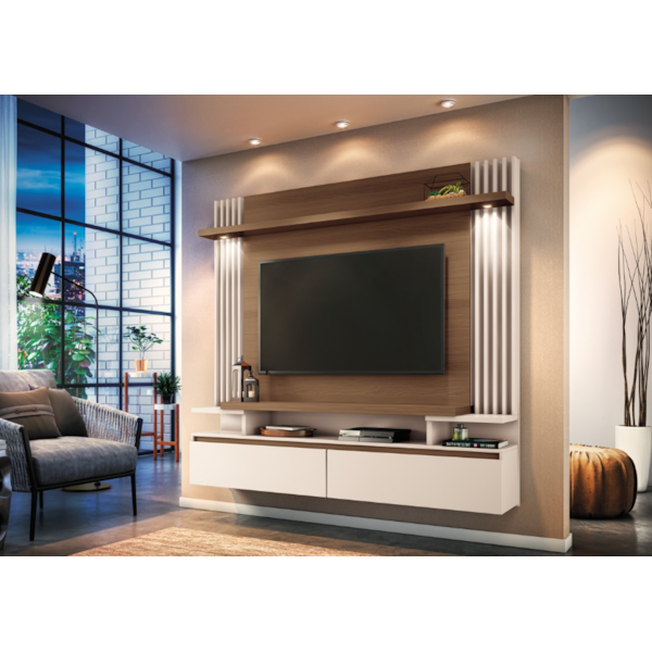 Home Suspenso Cosmo 1.8 HB Moveis 2 Portas com Led para Tv de ate 55