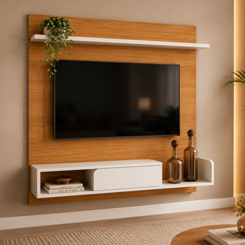 Home Suspenso HB Móveis Evo 1,36m 1 Porta Basculante para TV até 55