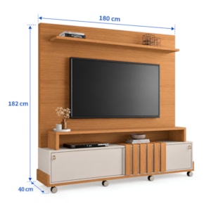 Home Theater HB Moveis Bold 1.8 2 Portas de Correr para Tv de ate 65