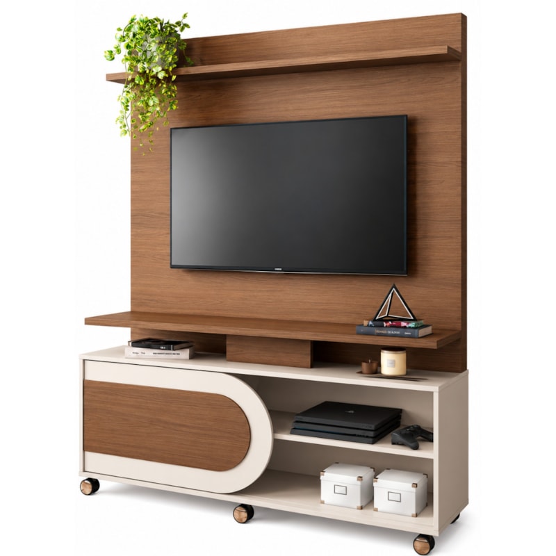 Home Theater HB Móveis Orbis 1,36m 1 Porta de Correr para TV até 55