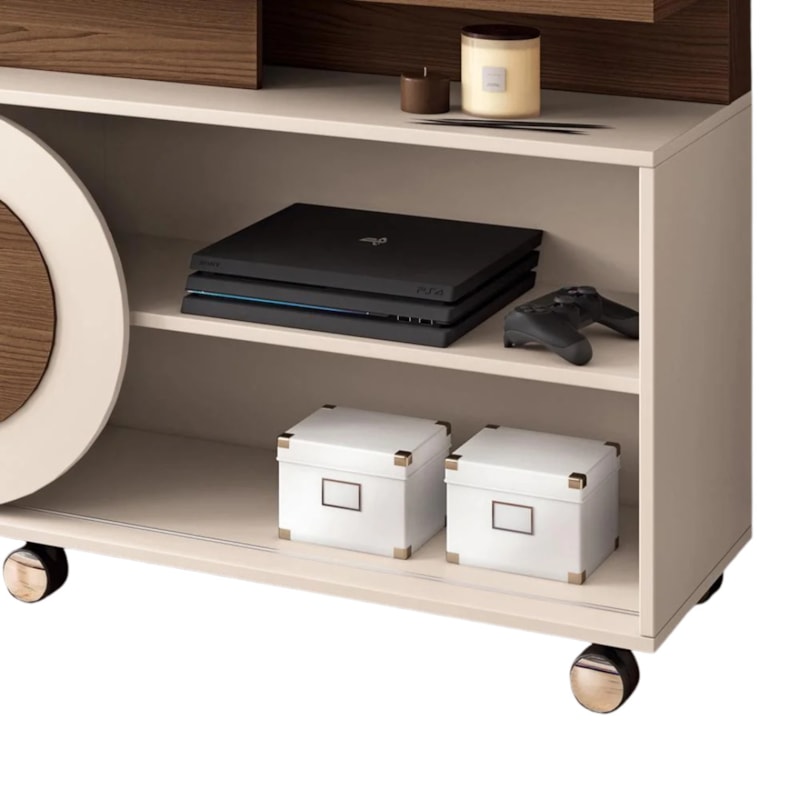 Home Theater HB Móveis Orbis 1,36m 1 Porta de Correr para TV até 55