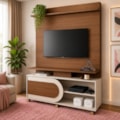 Home Theater HB Móveis Orbis 1,36m 1 Porta de Correr para TV até 55