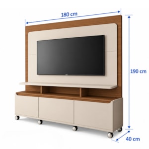 Home Theater HB Moveis Quantum 1.8 2 Portas 1 Gaveta para Tv de ate 70