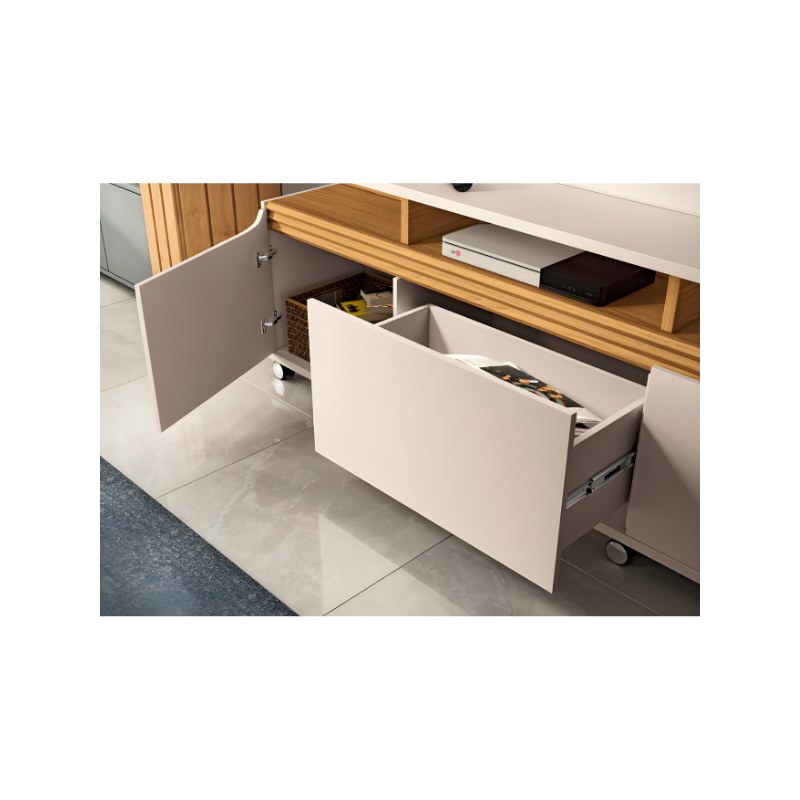 Home Theater HB Moveis Quantum 1.8 2 Portas 1 Gaveta para Tv de ate 70