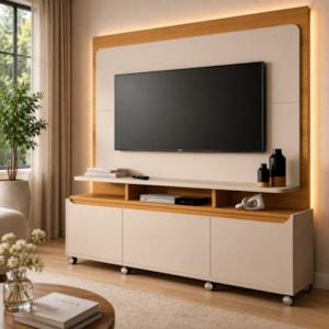 Home Theater HB Moveis Quantum 1.8 2 Portas 1 Gaveta para Tv de ate 70
