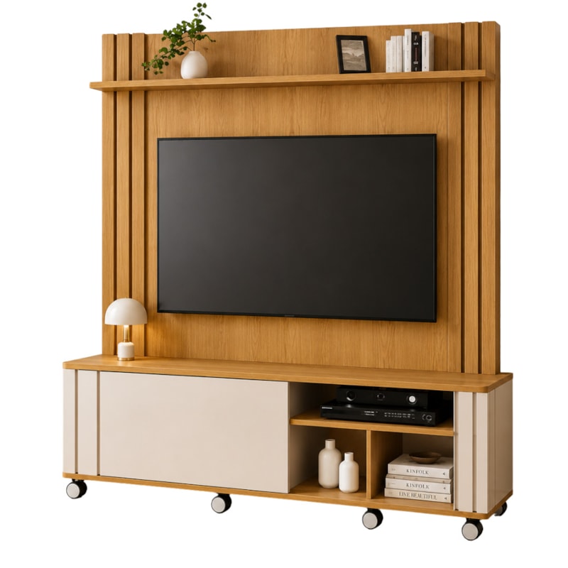 Home Theater HB Móveis Trinus 1,80m 1 Porta de Correr para TV até 70