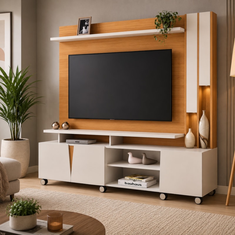 Home Theater HB Móveis Virtus 2.0 3 Portas para TV até 70