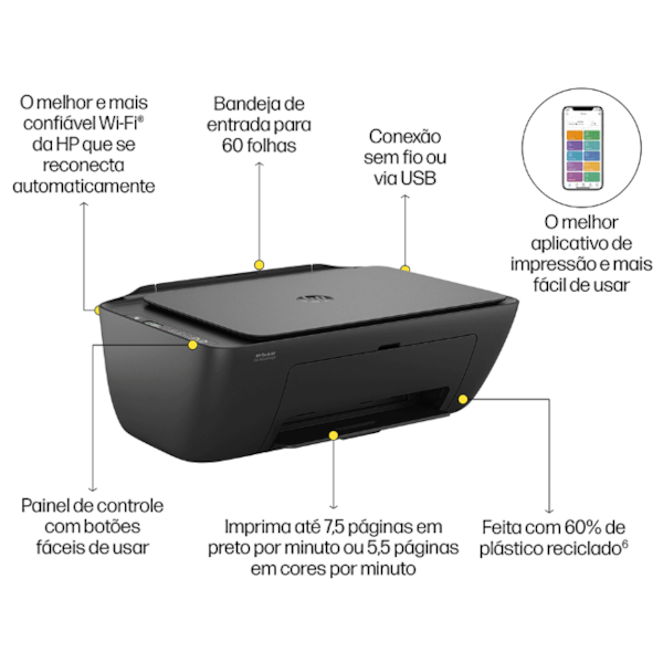 Impressora Multifuncional Hp Deskjet Wi-fI INK Advantage 2874 Bivolt Preto-d31aaa1b-4a58-4a1f-9951-33aa190dd9ce