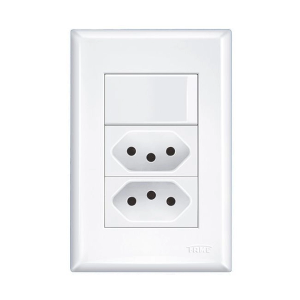 Interruptor Simples e 2 Tomadas 2P+T 10A/250V Evidence-14c8625e-a872-4d00-822d-9ed2a1b7c452