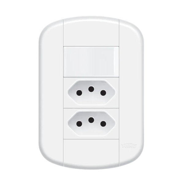 Interruptor Simples e 2 Tomadas Padrao Fame 2P+T 20A/250V Blanc Mais Branco-62323b74-d911-4db7-a7a6-91745d854b4d