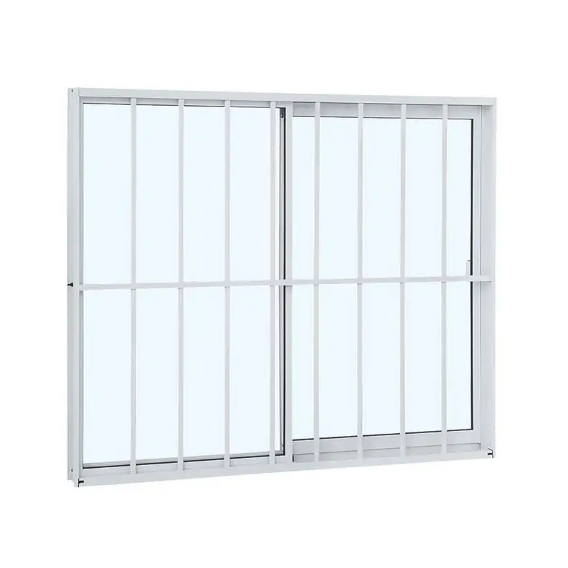 Janela CLM Aluminio Branca 100X120 com Grade Vidro Canelado Premium
