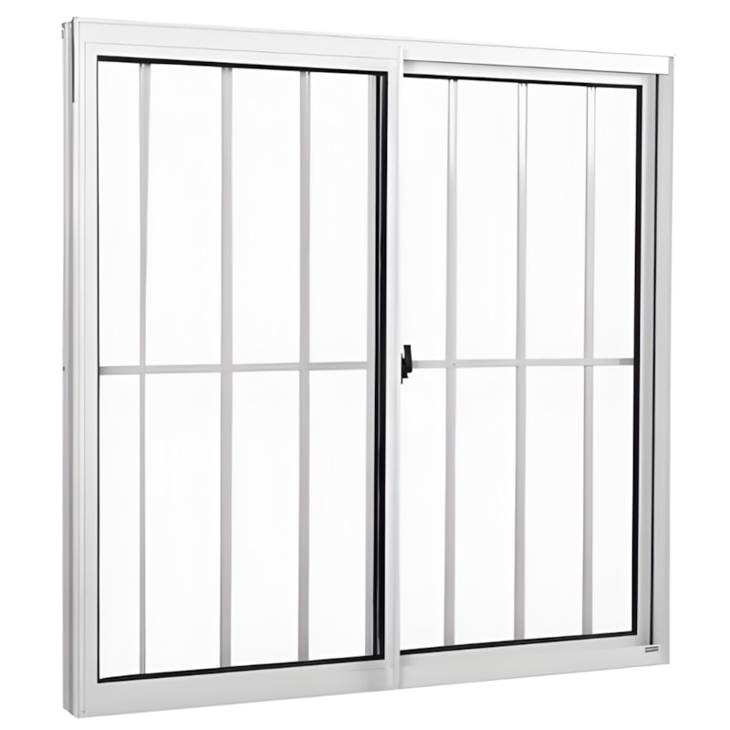 Janela CLM Aluminio Branco 100X120 com Grade Vidro Boreal Premium