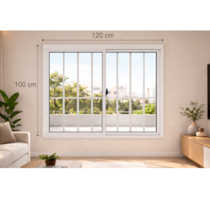 Janela CLM Aluminio Branco 100X120 com Grade Vidro Boreal Premium
