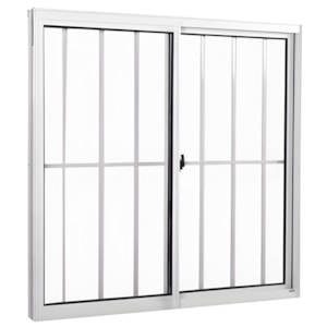 Janela CLM Aluminio Branco 100X120 com Grade Vidro Boreal Premium