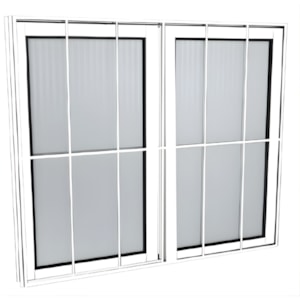 Janela de Correr Quality com Grade 1,20X1,00 Home de AluminioBranco 2 Folhas Vidro Canelado