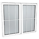 Janela de Correr Quality com Grade 1,20X1,00 Home de AluminioBranco 2 Folhas Vidro Canelado