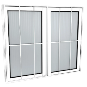 Janela de Correr Quality com Grade 1,20X1,00 Home de AluminioBranco 2 Folhas Vidro Canelado