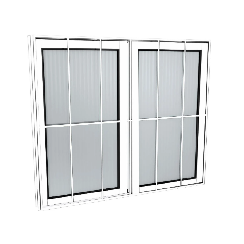 Janela de Correr Quality com Grade 1,20X1,00 Home de AluminioBranco 2 Folhas Vidro Canelado