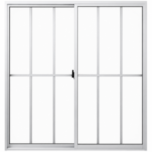 Janela de Correr Quality com Grade Home 1,20X1,00M de Aluminio Natural 2 Folhas Vidro Canelado