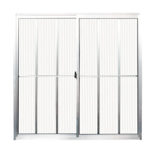 Janela de Correr Quality com Grade Home 1,20X1,00M de Aluminio Natural 2 Folhas Vidro Canelado
