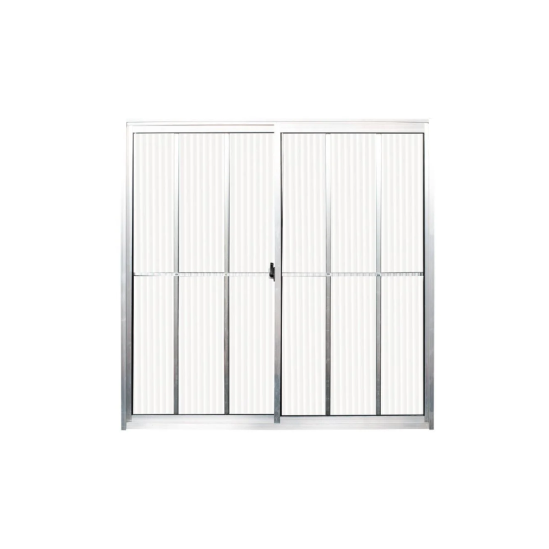 Janela de Correr Quality com Grade Home 1,20X1,00M de Aluminio Natural 2 Folhas Vidro Canelado