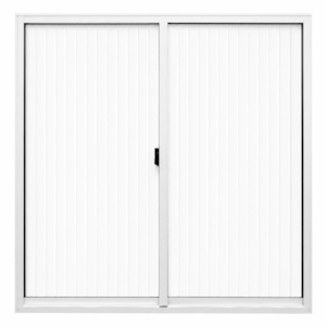 Janela De Correr Quality S/Grade 1,00X1,00M De Aluminio Natural 2Folhas Vidro Canelado