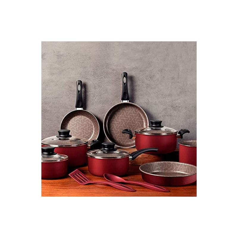 Jogo de Panelas Tramontina 10 Pecas Paris Vermelho 
