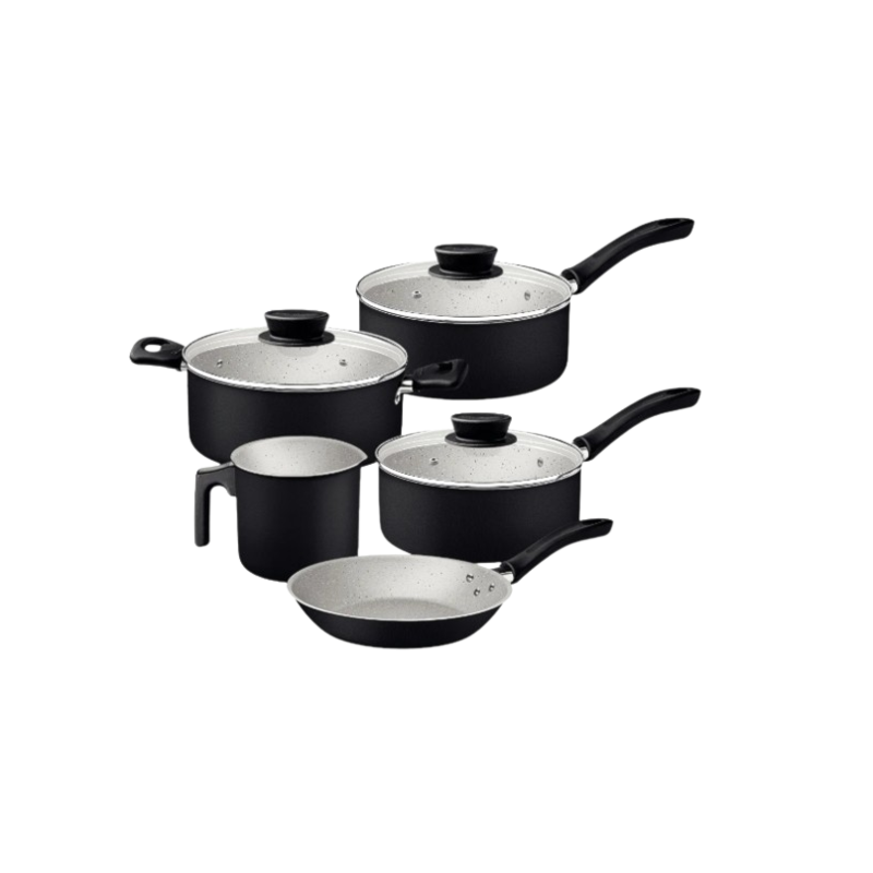 Jogo de Panelas Tramontina 5 Pecas Antiaderente Linz Preto