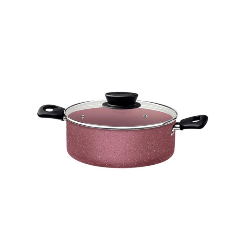 Jogo de Panelas Tramontina 5 Pecas Antiaderente Linz Rosa 