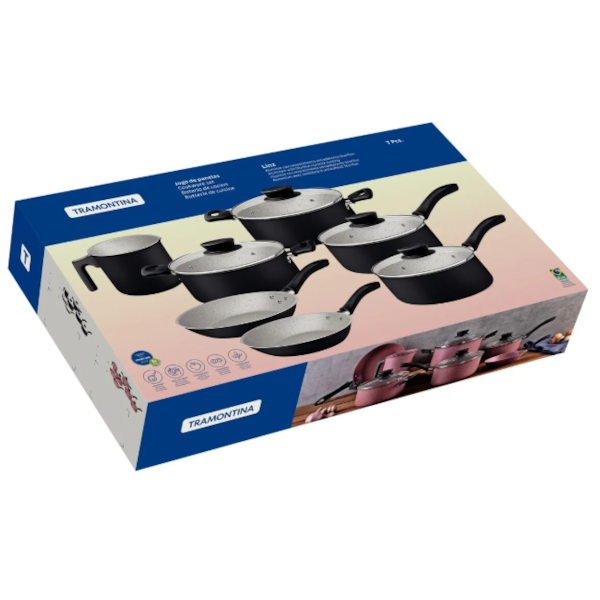 Jogo de Panelas Tramontina 7 Pecas Antiaderente Linz Preto-79864439-e7bc-4b00-9f3f-d99f5a956fa2