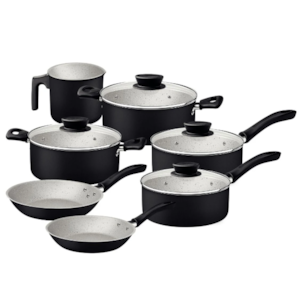 Jogo de Panelas Tramontina 7 Pecas Antiaderente Linz Preto