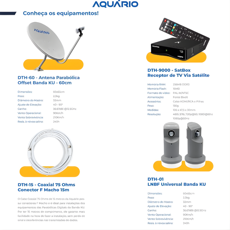 Kit Antena Parabolica Aquario Digital 60CM Banda KU DTH-9060-d9928f8b-95c8-4796-acb8-669f708d5a56