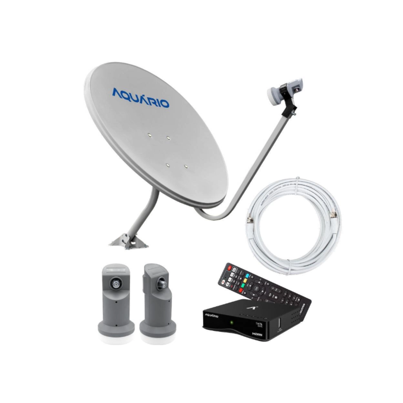Kit Antena Parabolica Aquario Digital 60CM Banda KU DTH-9060