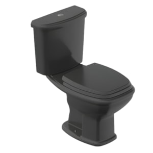 Kit com Vaso e Caixa Acoplado Fit Plus Celite com Assento Soft Close Preto