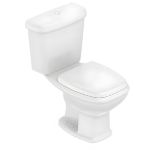 Kit com Vaso e Caixa Acoplado Fit Plus com Assento e Intens de Montagens Cinza Prata