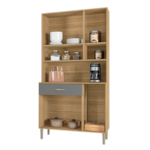 Kit Cozinha Compacta Kits Parana Golden 6 Portas 1 Gaveta Freijo/Gris