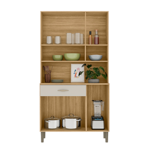 Kit Cozinha Compacta Kits Parana Golden 6 Portas 1 Gaveta Freijo/Soft