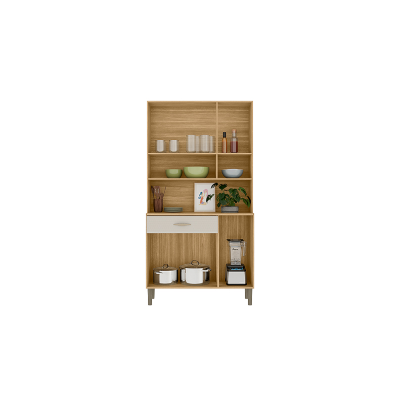 Kit Cozinha Compacta Kits Parana Golden 6 Portas 1 Gaveta Freijo/Soft