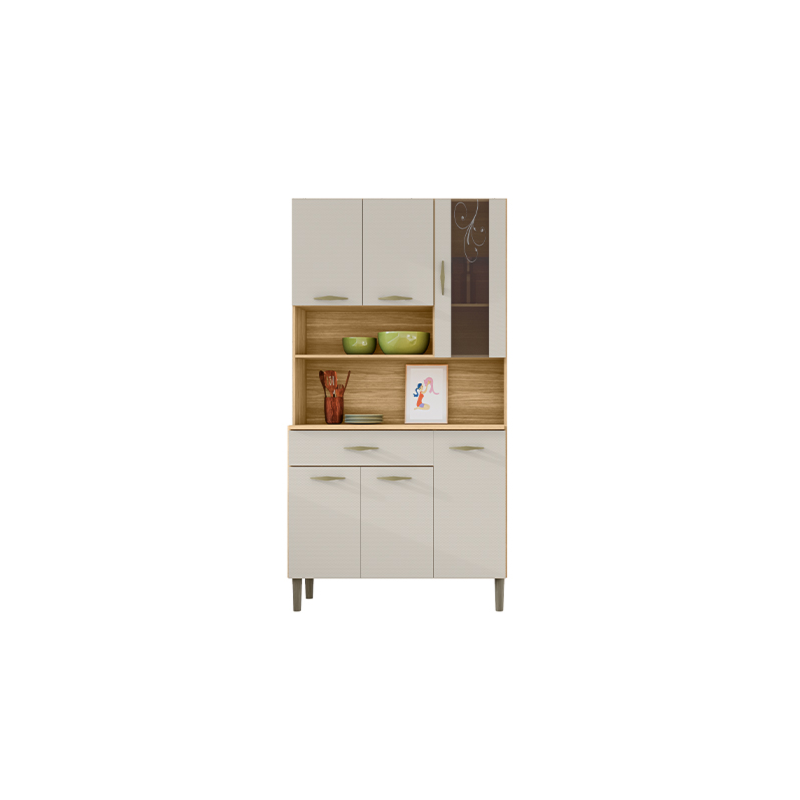 Kit Cozinha Compacta Kits Parana Golden 6 Portas 1 Gaveta Freijo/Soft