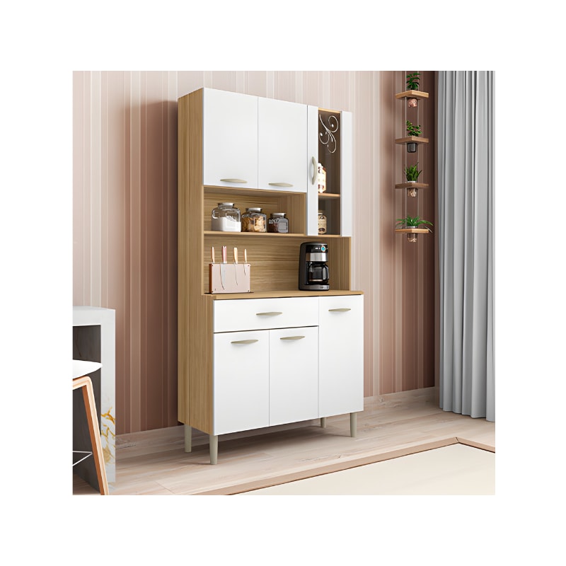 Kit Cozinha Compacta Kits Parana Golden 6 Portas 1 Gaveta Freijo/Supremo-81deaf0c-135a-46a1-99f5-08320638c49e