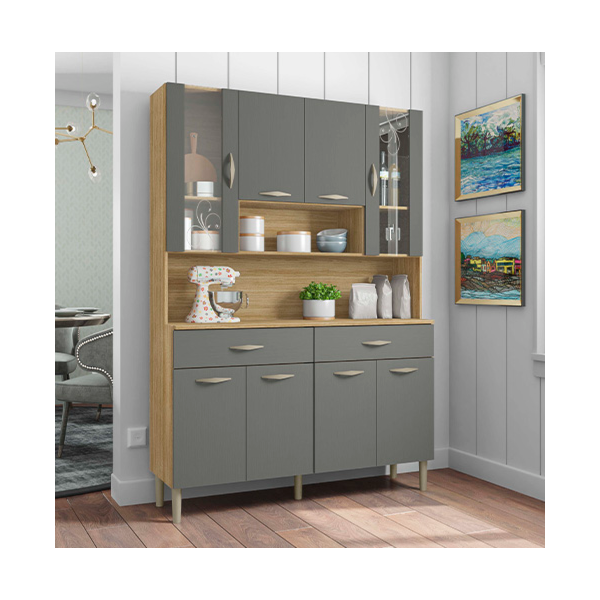 Kit Cozinha Compacta Kits Parana Golden 8 Portas 2 Gavetas Freijo/Gris-716e624a-d709-43f9-b188-c6f62e23b6cc