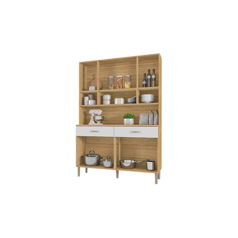 Kit Cozinha Compacta Kits Parana Golden 8 Portas 2 Gavetas Freijo/Supremo