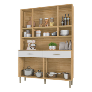 Kit Cozinha Compacta Kits Parana Golden 8 Portas 2 Gavetas Freijo/Supremo