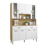 Kit Cozinha Compacta Kits Parana Golden 8 Portas 2 Gavetas Freijo/Supremo