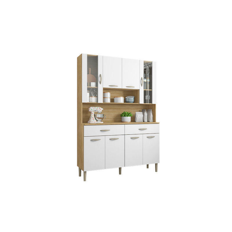 Kit Cozinha Compacta Kits Parana Golden 8 Portas 2 Gavetas Freijo/Supremo