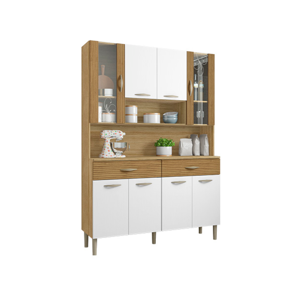 Kit Cozinha Compacta Kits Parana Golden 8 Portas 2 Gavetas Freijo/Supremo/CP Ripado Freijo-d1453292-776c-4eed-a4f3-b9c363235f55